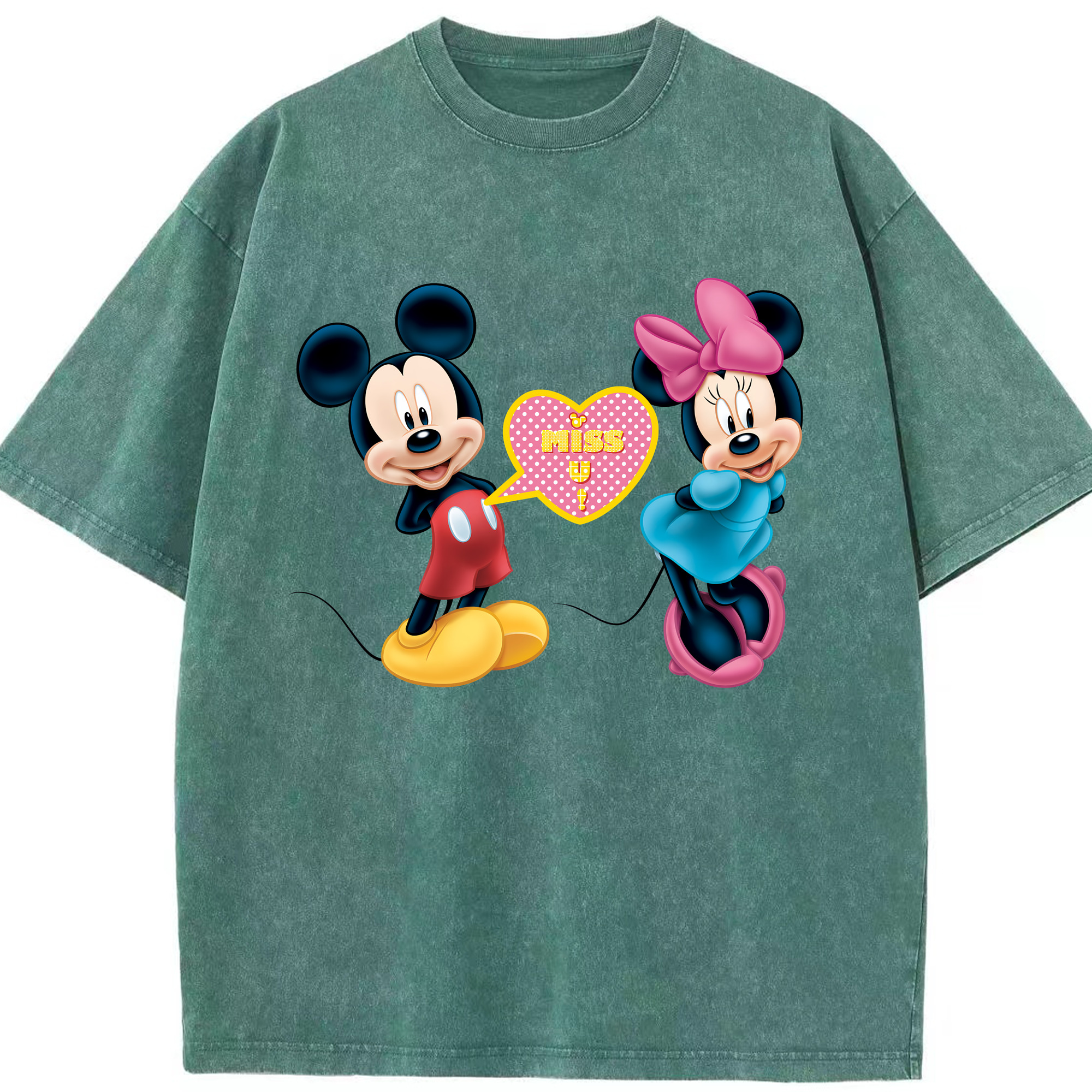 （画像用） ミッキーマウス Mickey Mouse 綿100% ヴィンテージ風 半袖Tシャツ（フロントプリント）